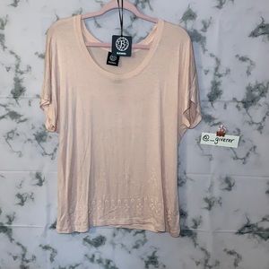 Blush Beaded Detail T Shirt  / Blouse Bobeau